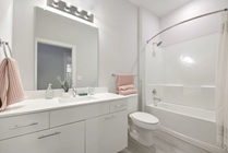 Spacious Bathroom with Chrome Fixtures 